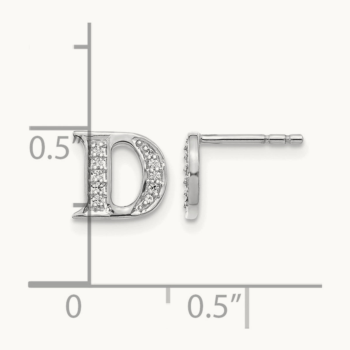 Diamond Earrings — 14K White Gold, 8mm, D