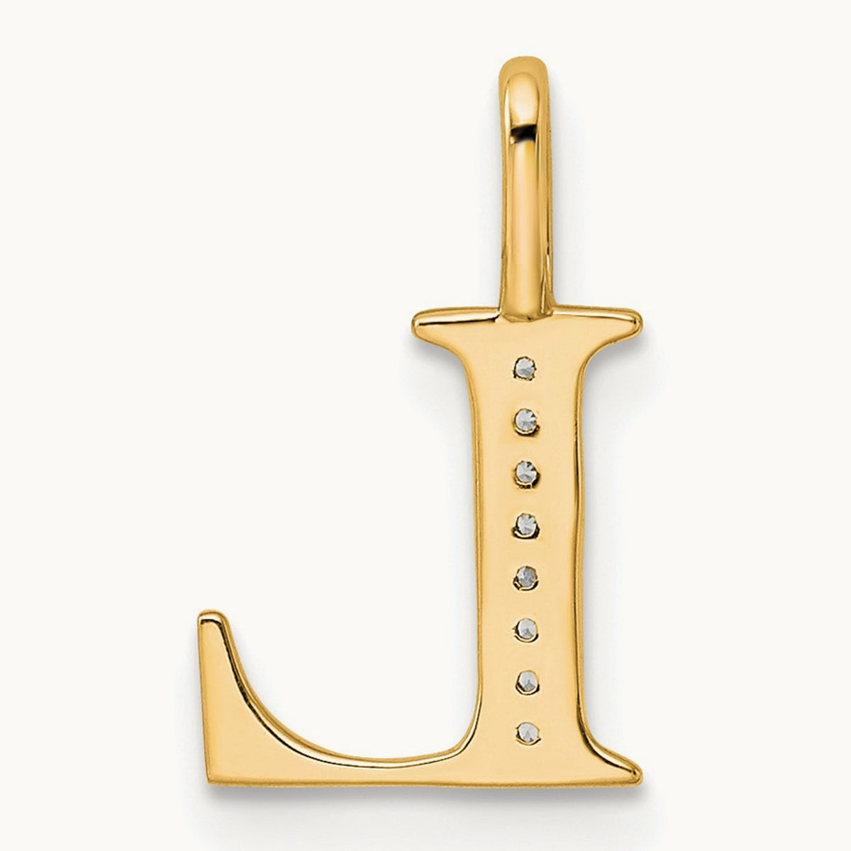 Diamond Letter L Initial Pendant, 14K