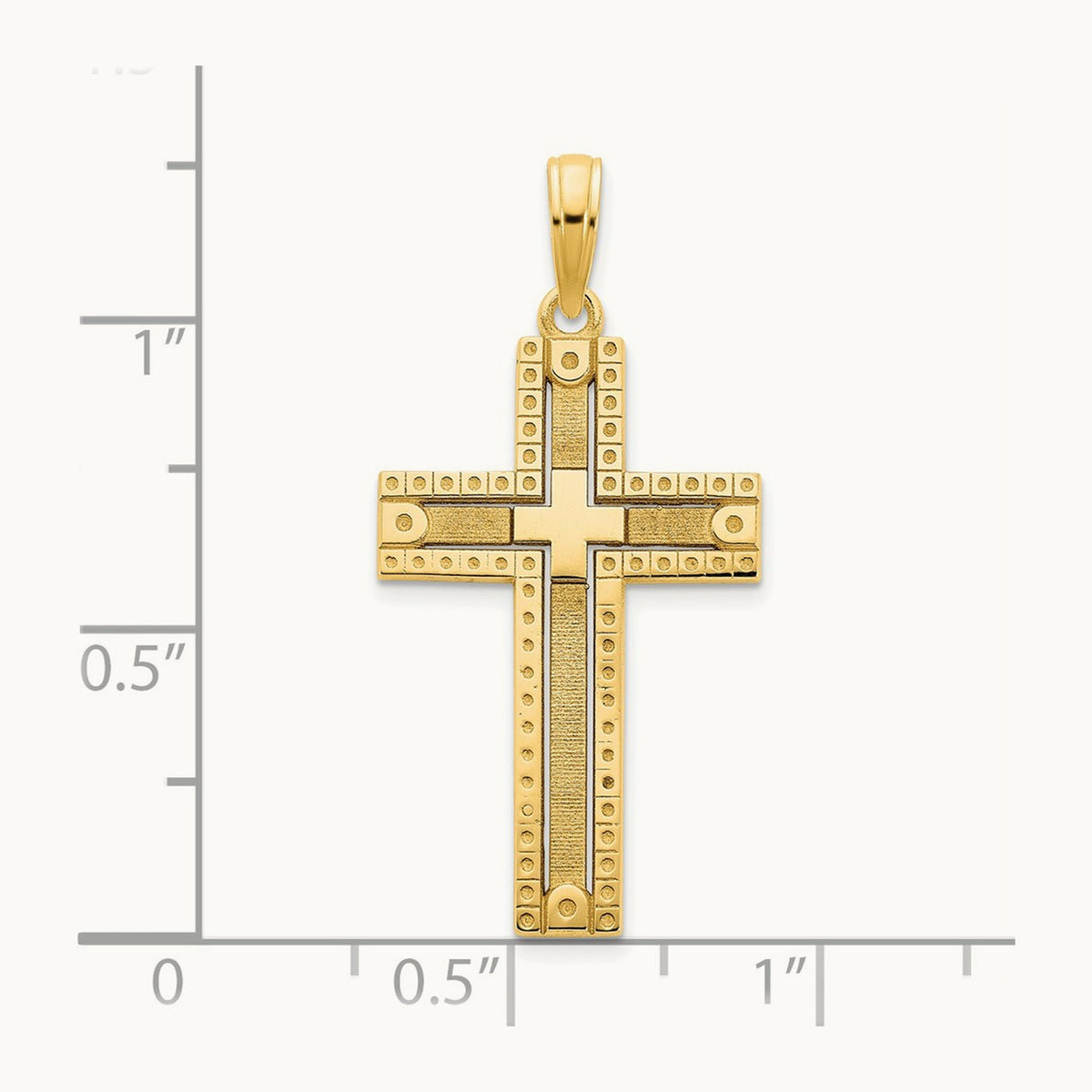 Fancy Sandblasted Cross Pendant — 33mm