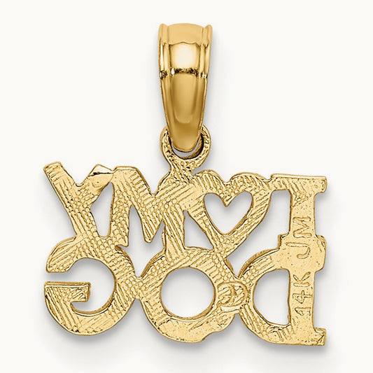I HEART MY DOG Charm, 14K