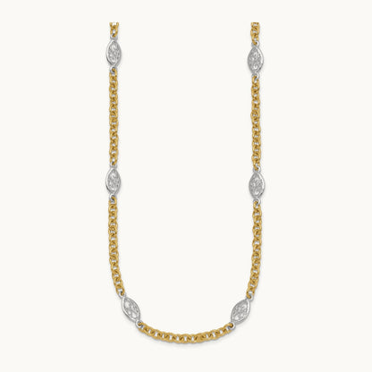 Polished Fancy Chain Necklace, 6.5mm, 14K Two-tone