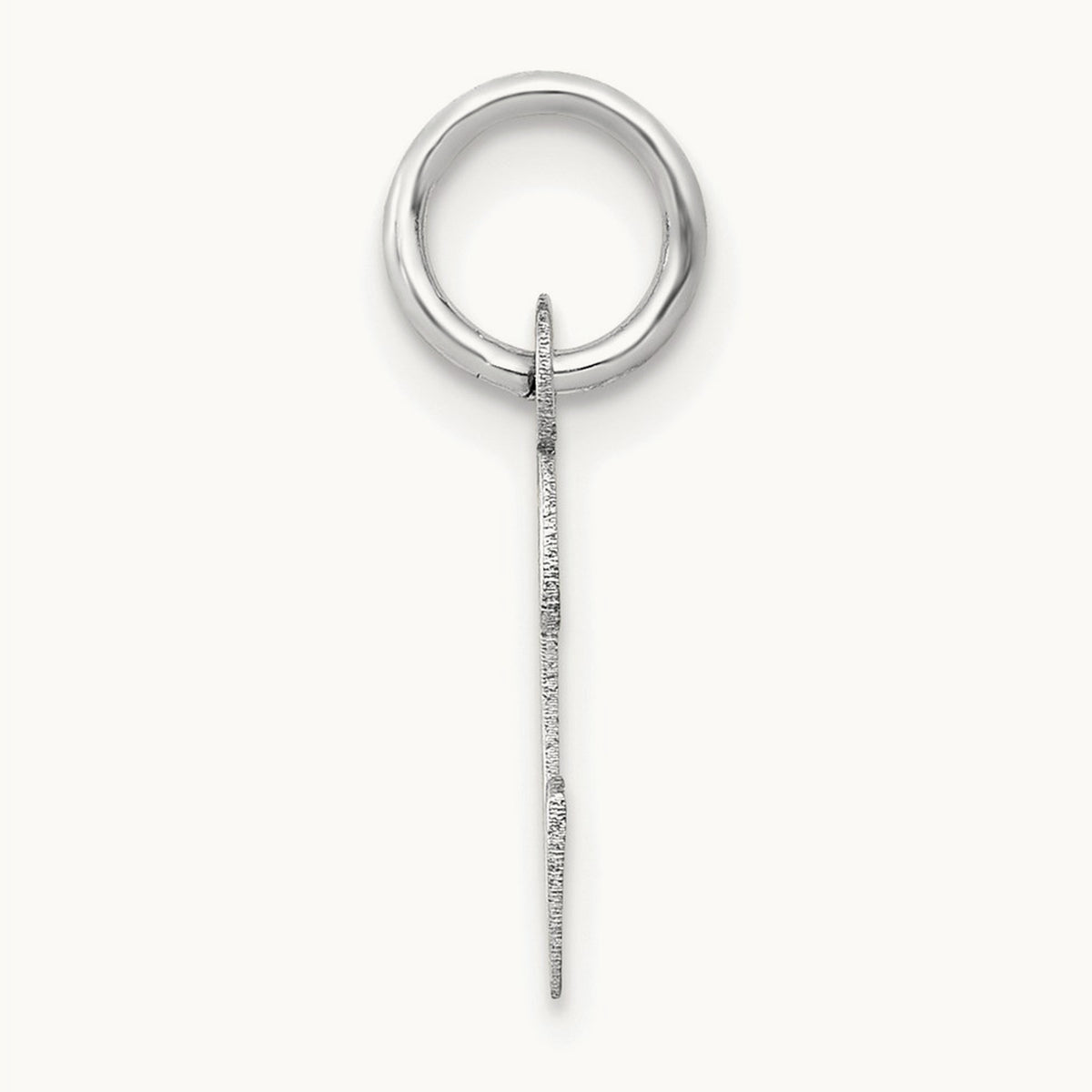 Small Slanted Block Initial Charm — 14K White Gold, C
