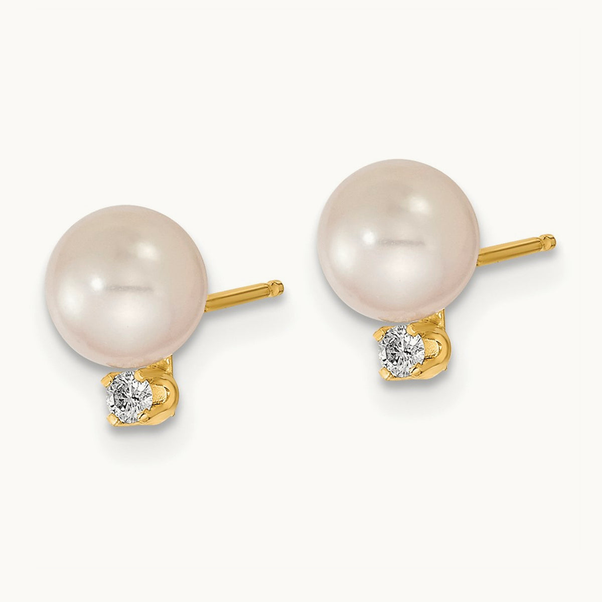 6- Saltwater Akoya Cultured Pearl & Dia. Earrings & Pendant Set, 7mm, 14K