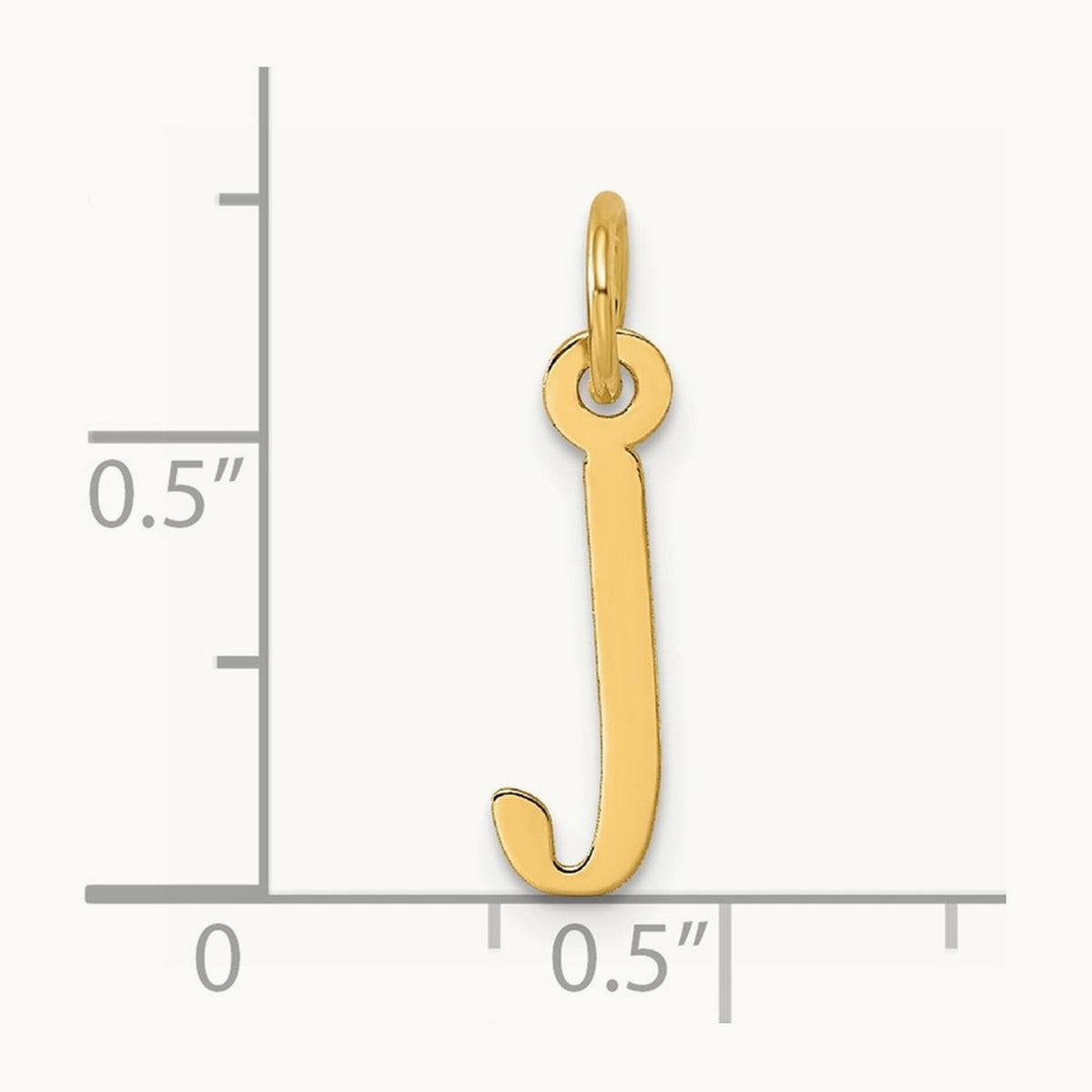 Slanted Block Initial Charm — 14K Yellow Gold, J