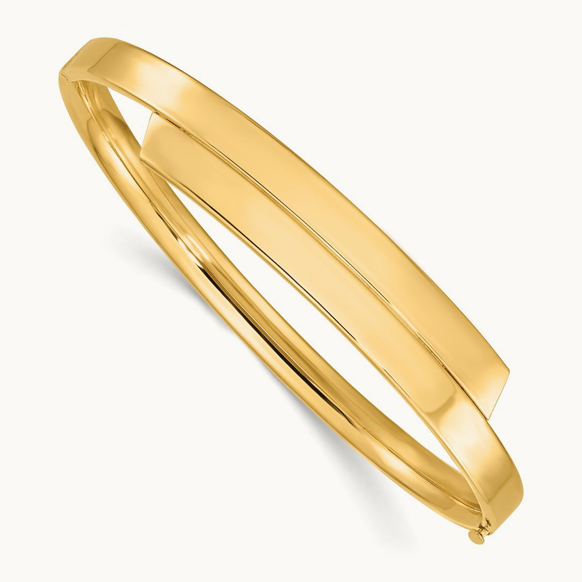 3/16 Polished Overlap Hinged Bangle, 14K Yellow Gold