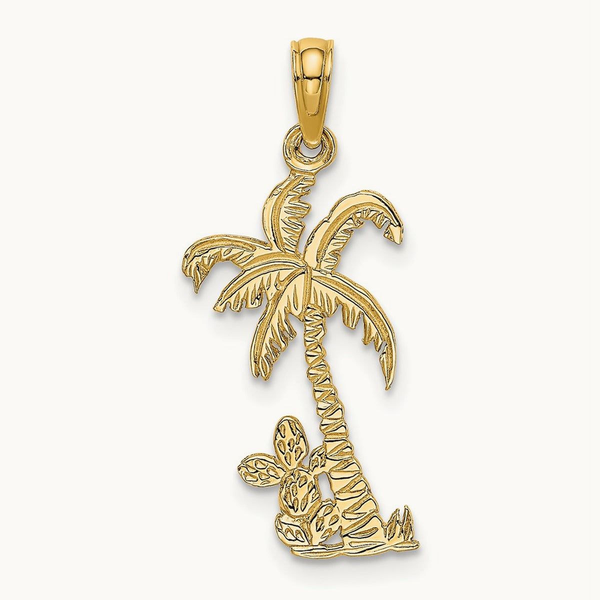 Palm Tree w/ Cactus Charm, 14K