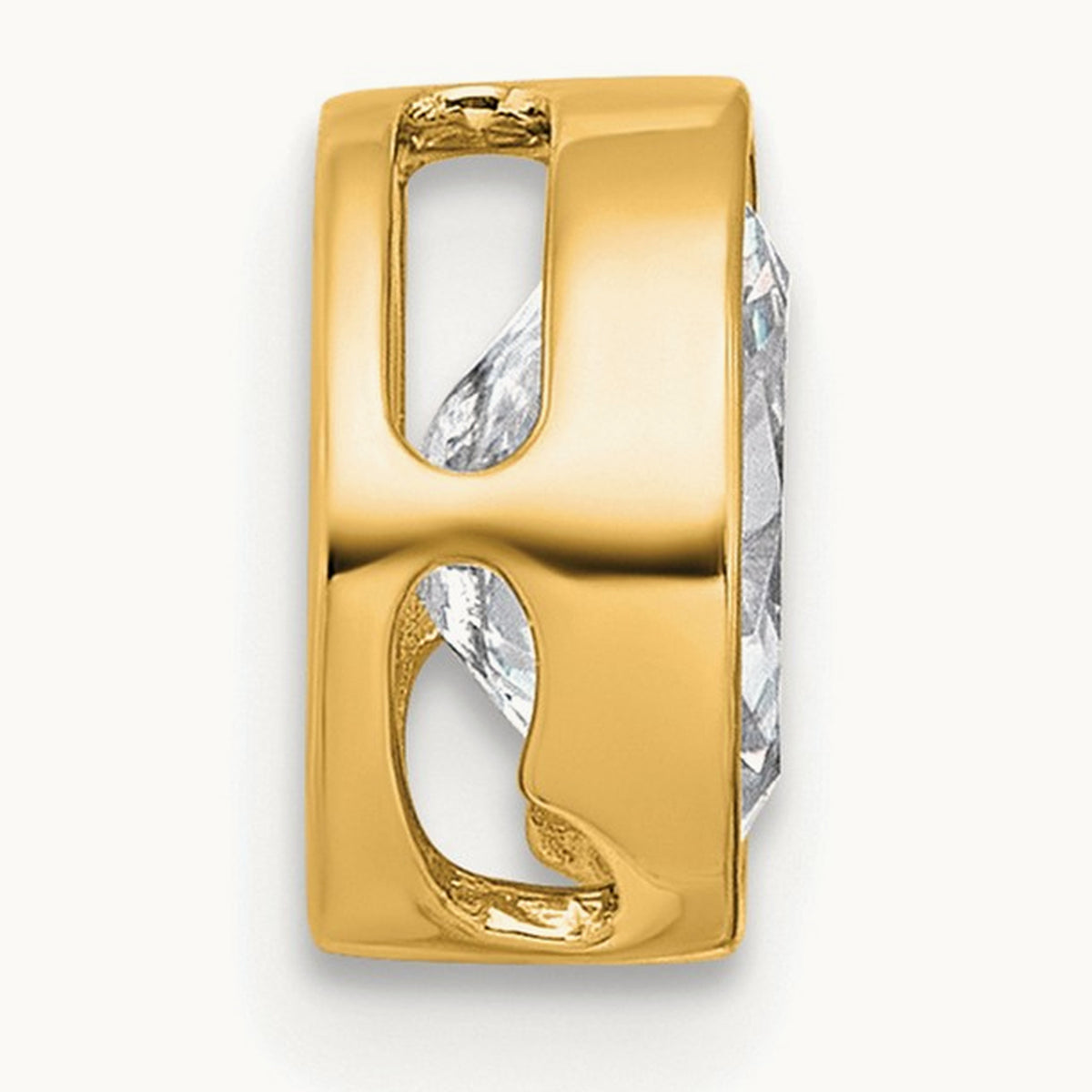 Oval Bezel Set Chain Slide Pendant, 0.25-3.00 ct tw Lab-Grown Diamond — 1 ct, 14K Yellow Gold