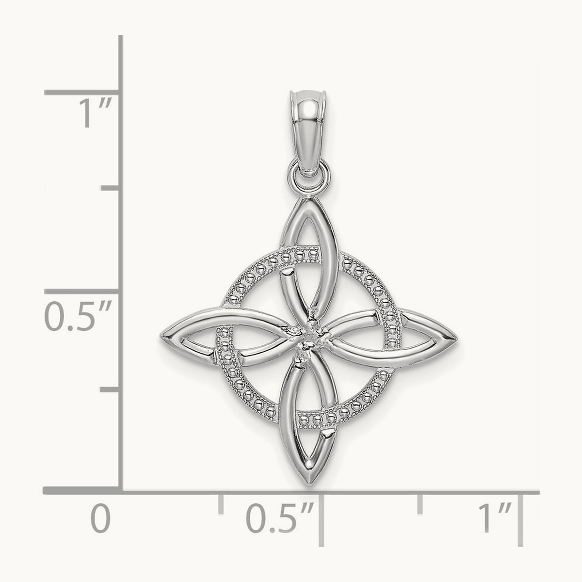 Small Celtic Eternity Knot Charm — 14K White Gold
