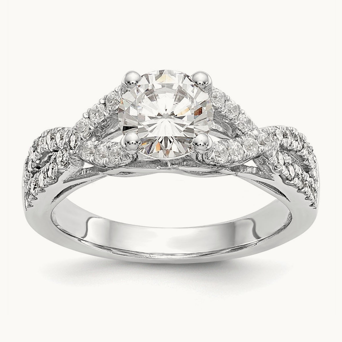 Round Semi-Mount Criss-Cross Engagement Ring — 2/5 ct, 7