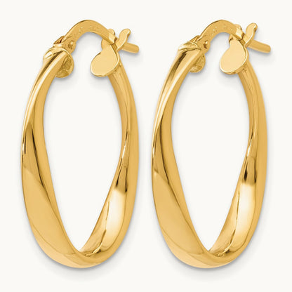 Polished Hoop Earrings, 10K — Leslie's