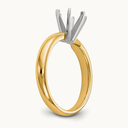 2ct. Medium-Wt Comfort-Fit 6-Prong Ring Mounting, 14K Two-tone