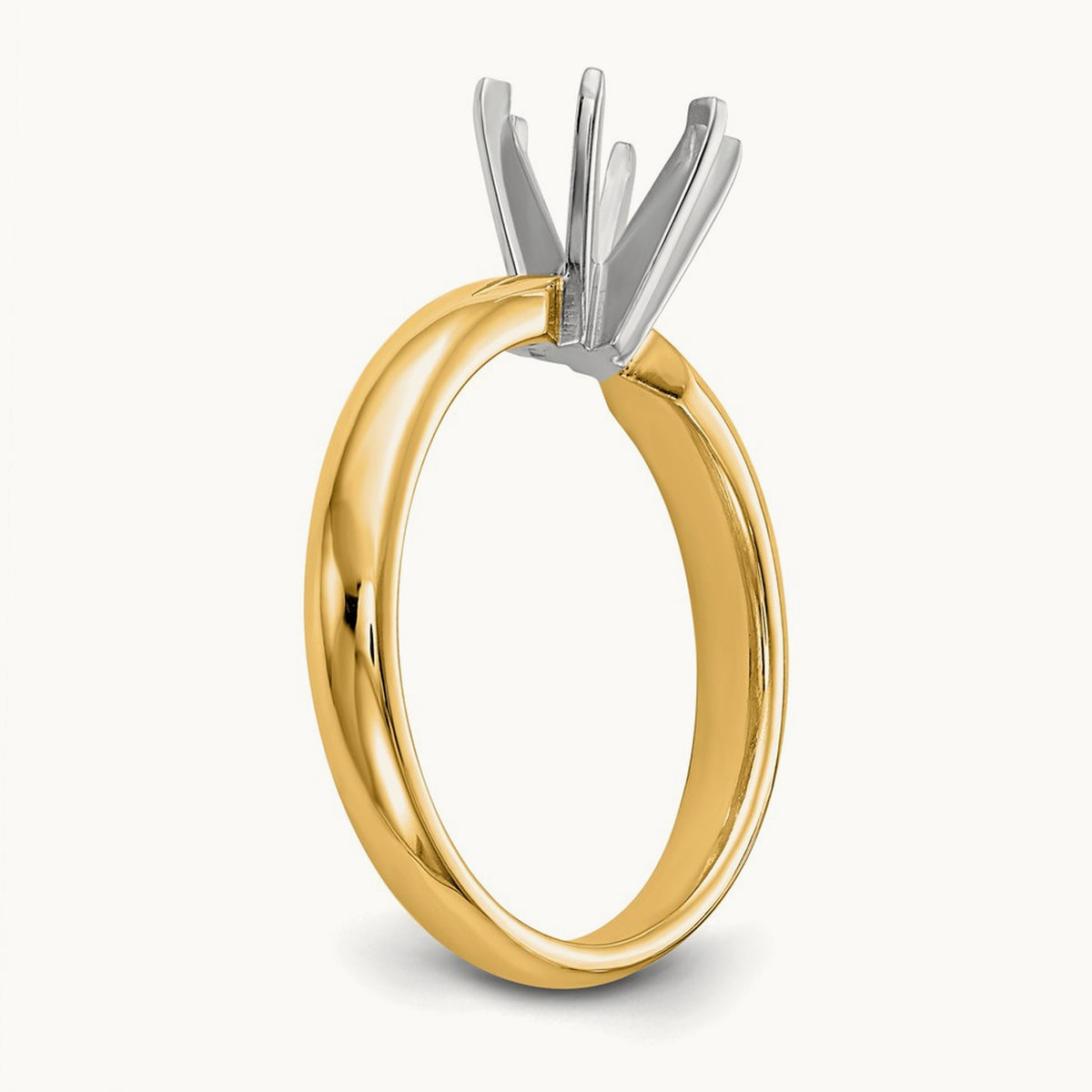 3/16ct. Medium-Wt Comfort-Fit 6-Prong Ring Mounting, 14K Two-tone