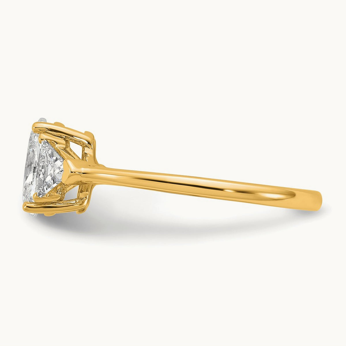 Oval & Trillion 3 Stone Engagement Ring, 1.50-4.00 ct tw Lab-Grown Diamond — 1 1/2 ct, 14K Yellow Gold