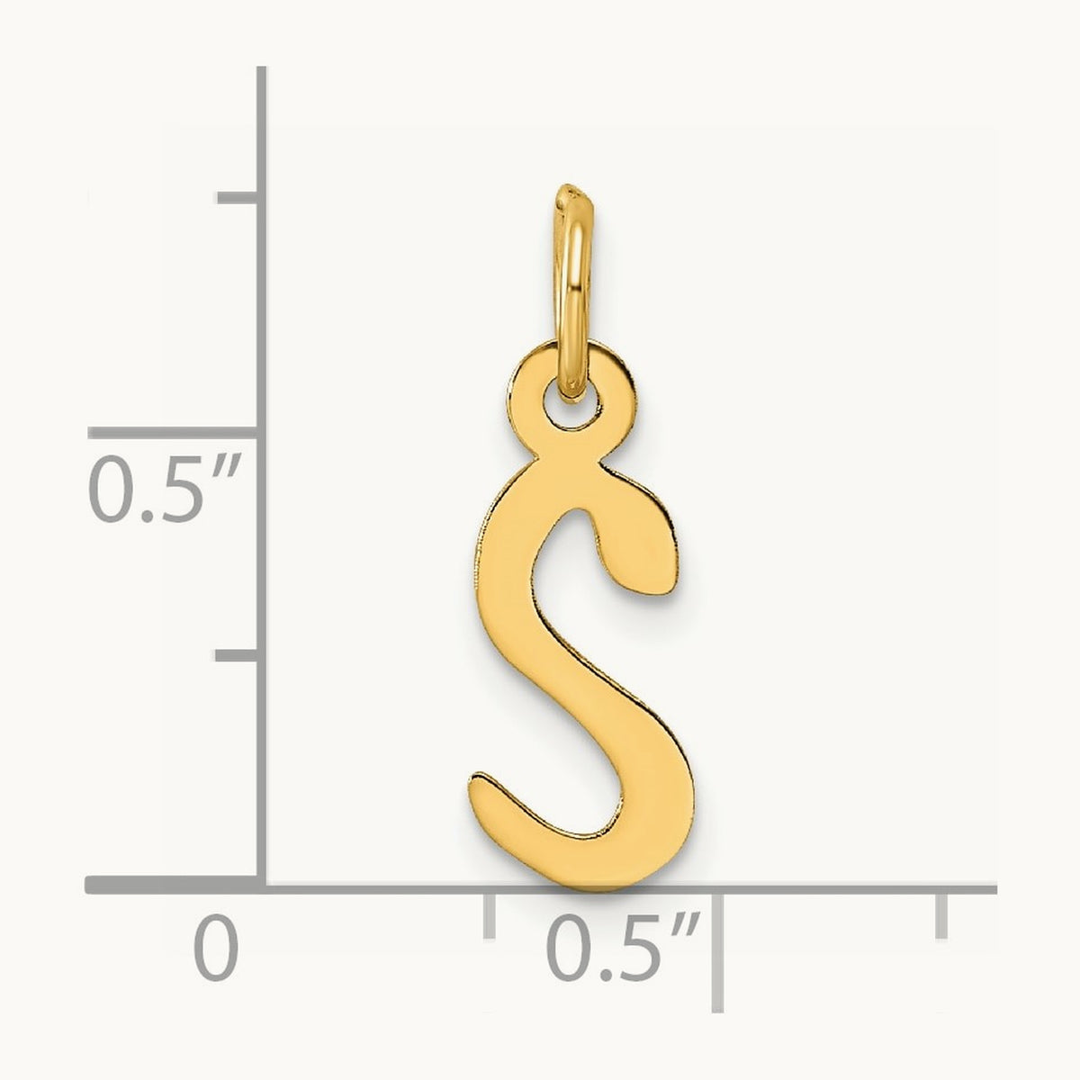 Slanted Block Initial Charm — 14K Yellow Gold, S