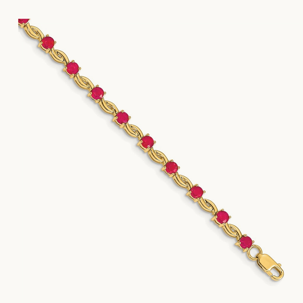 Oval Ruby Bracelet, 14K