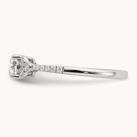 1/2ct Round Semi-Mount Engagement Dia Ring, 14K White Gold
