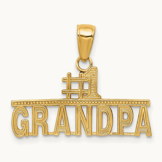 #1 GRANDPA Pendant, 14K