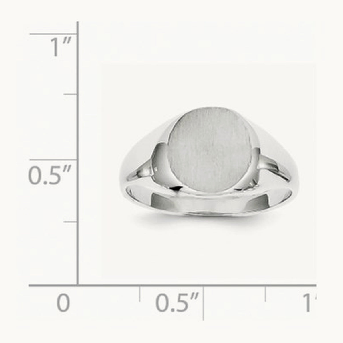 9.0x9. Closed Back Signet Ring, 5mm, 14K White Gold