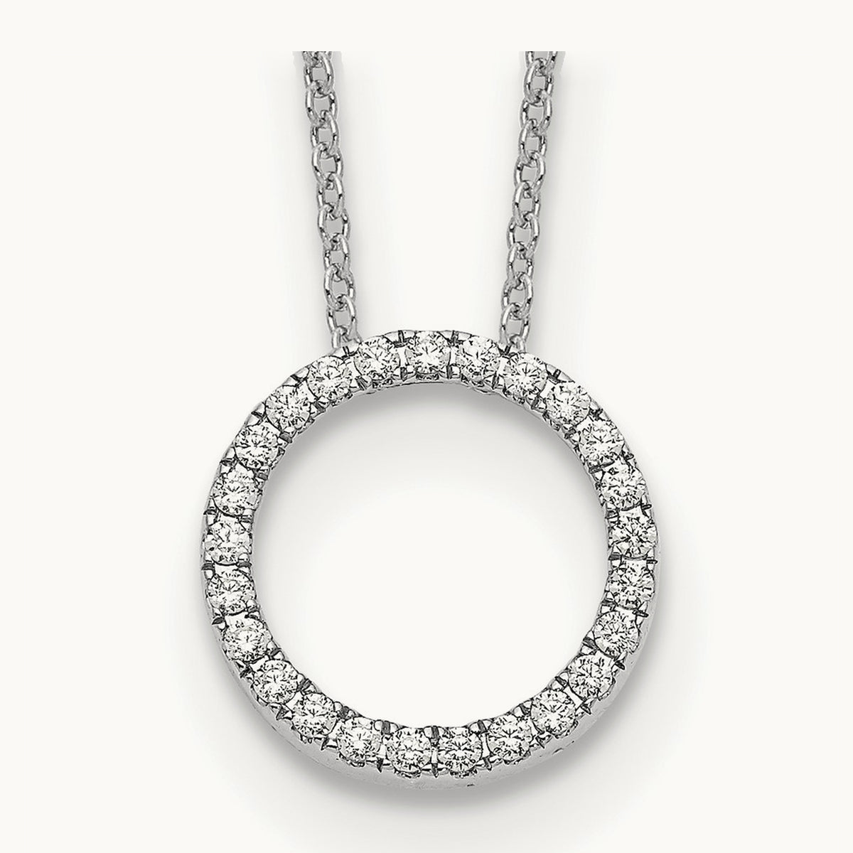 Diamond Circle 18 inch Necklace — 14K White Gold, 0.25 ct