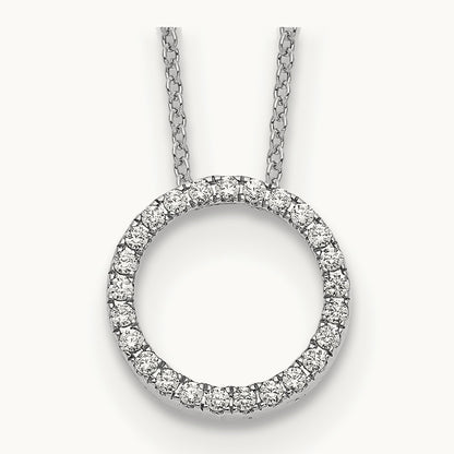 Diamond Circle 18 inch Necklace — 14K White Gold, 0.25 ct