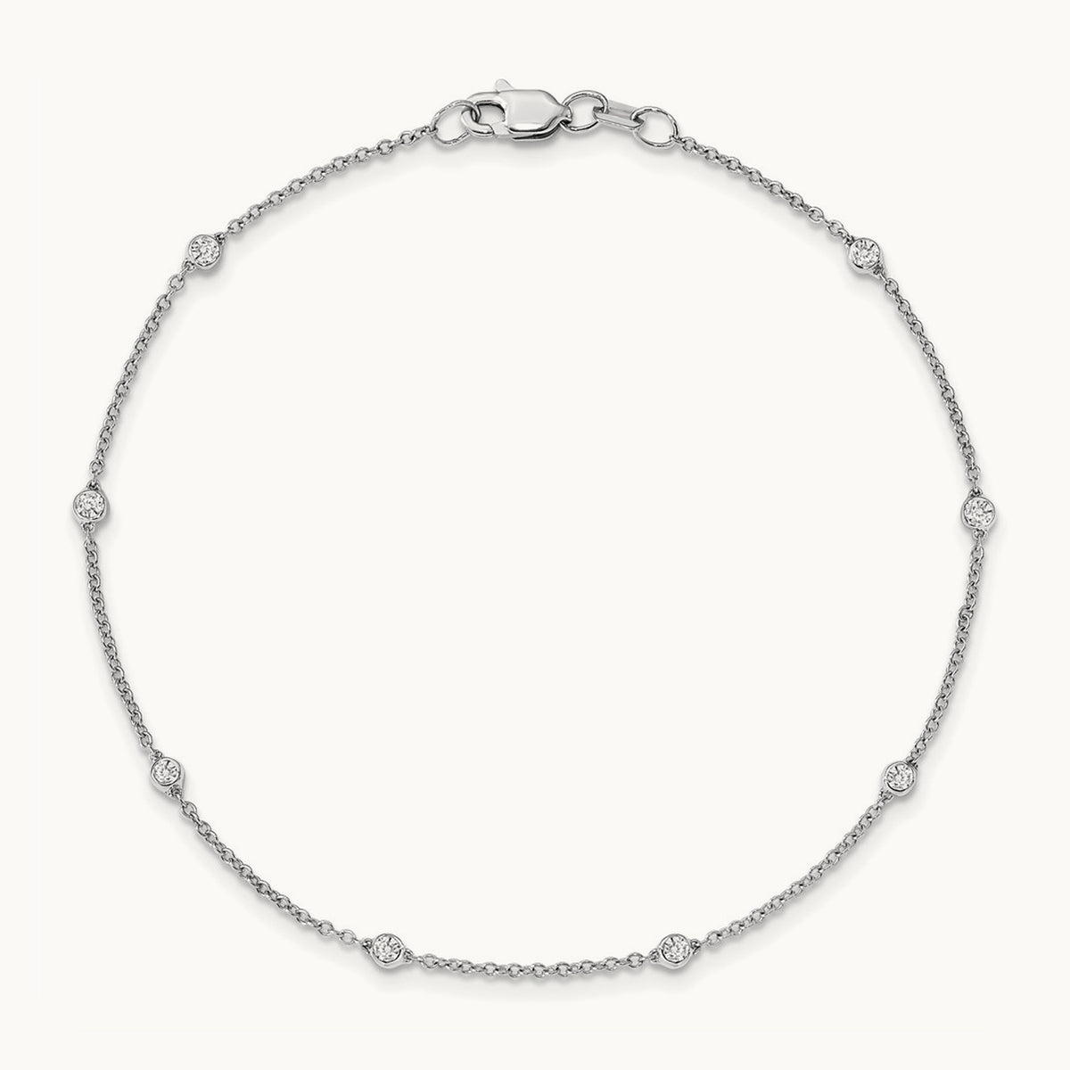 TO 14kw 1/5ct Lab Grown Diamond VS+ F+ Comp. 9 Station 9 inch Bracelet