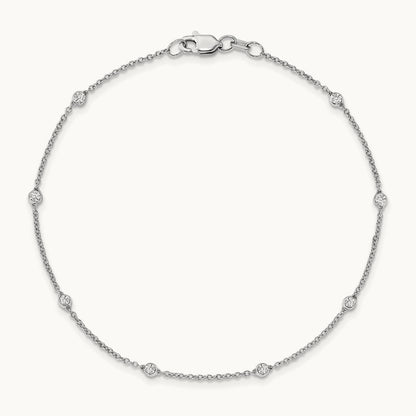 TO 14kw 1/5ct Lab Grown Diamond VS+ F+ Comp. 9 Station 9 inch Bracelet