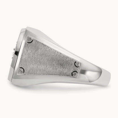 IBGoodman Men's Polished & Satin Diamond Round Cluster Ring, 14K White Gold