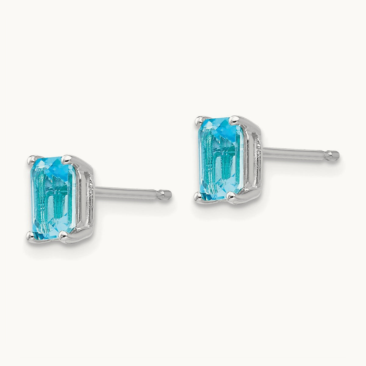 6x4mm Emerald Earring Mountings, 14K White Gold