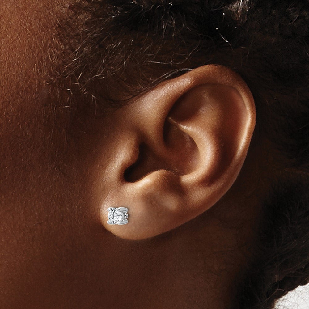 Round Heavyweight Stud Earrings, 0.10-7.00 ct tw Lab-Grown Diamond — 1/2 ct, 14K White Gold
