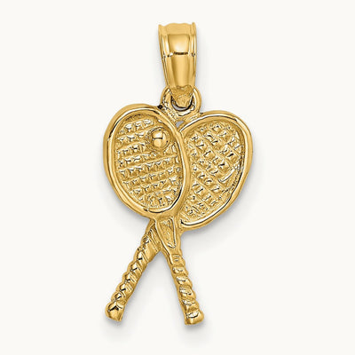 Tennis Racquets Charm, 14K