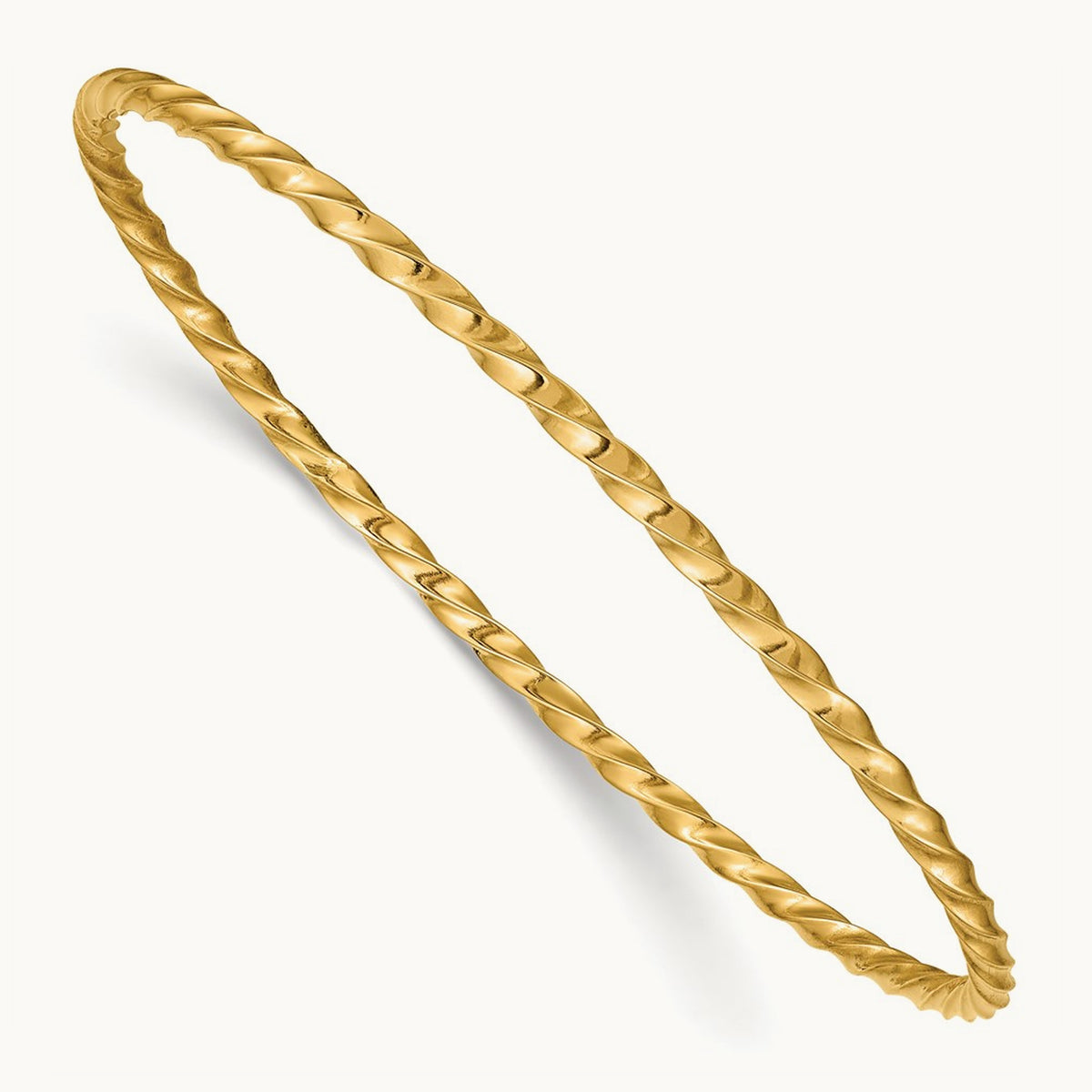 Twisted Slip-on Bangle — 14K Yellow Gold
