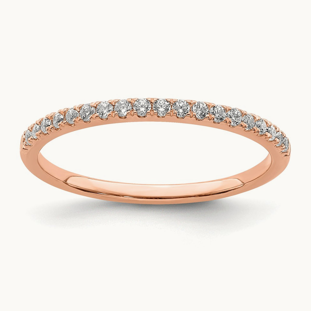 Diamond Wedding Band, 14K Rose Gold