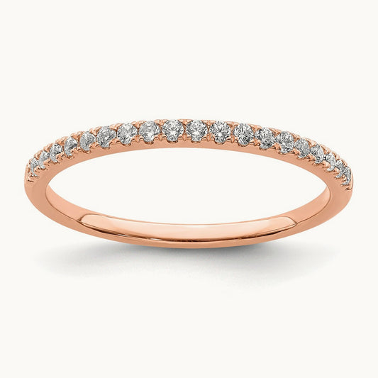 Diamond Wedding Band, 14K Rose Gold