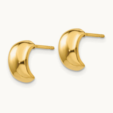 Polished Fancy Post Earrings, 14K
