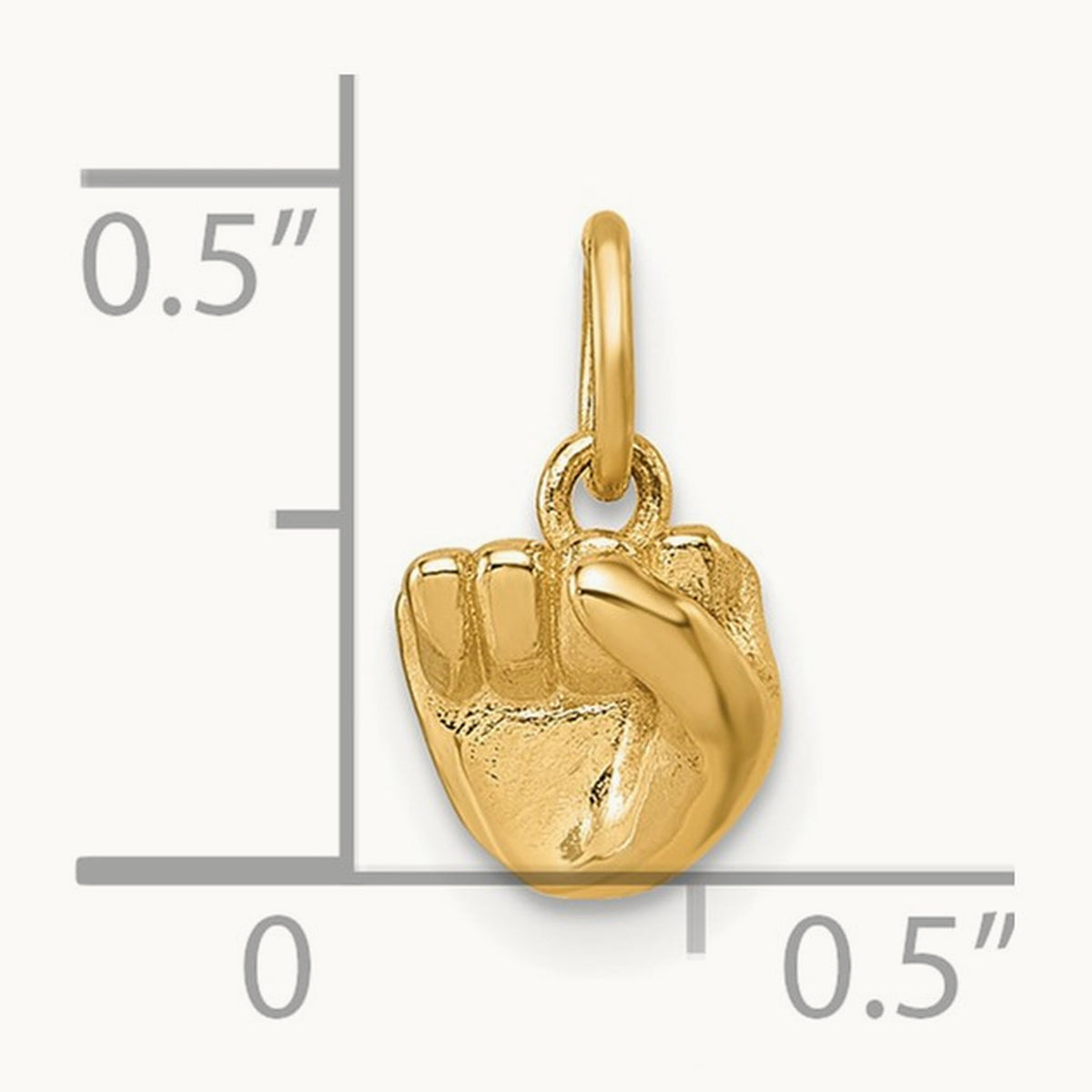 American Sign Language Alphabet Fingerspelling Sign S Pendant, 14K