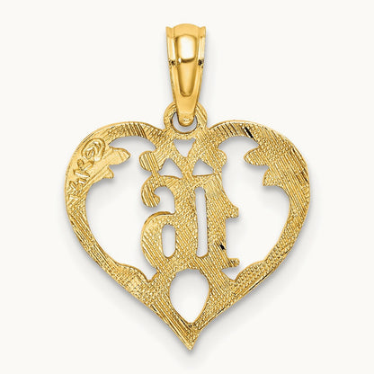 16 Inside Heart Charm, 14K