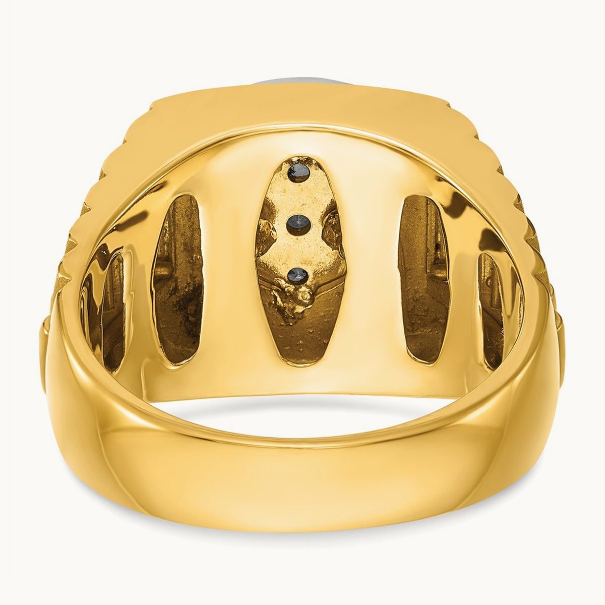 IBGoodman Men's Polished Satin & Textured Diamond Ring, 14K Two-tone