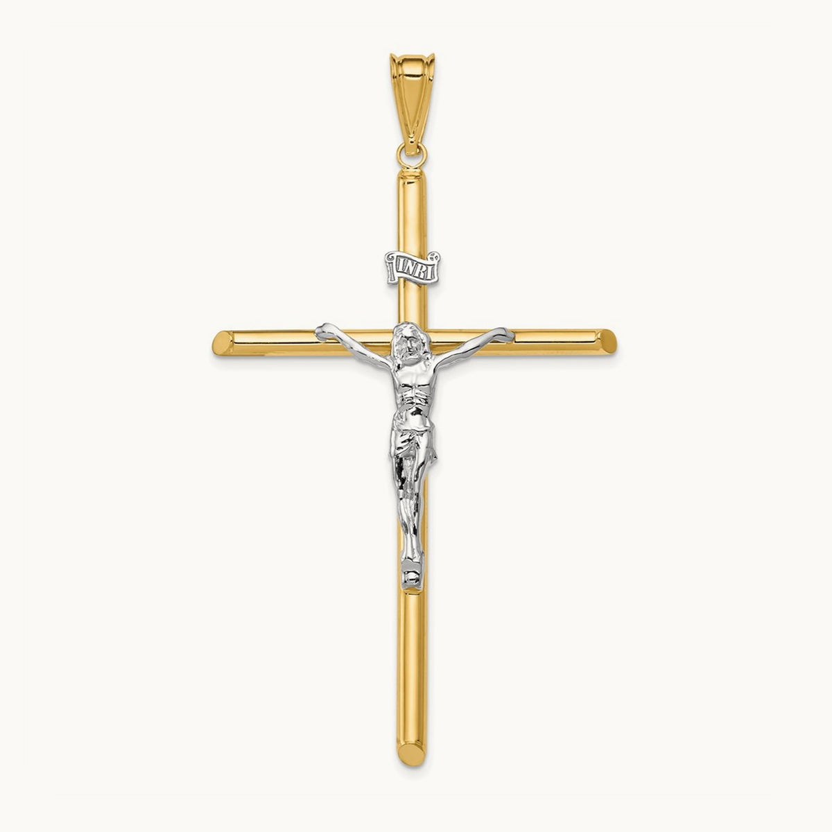 Polished Jesus Crucifix Pendant — 69mm
