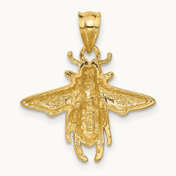 Solid Open-Backed Bee Pendant, 14K