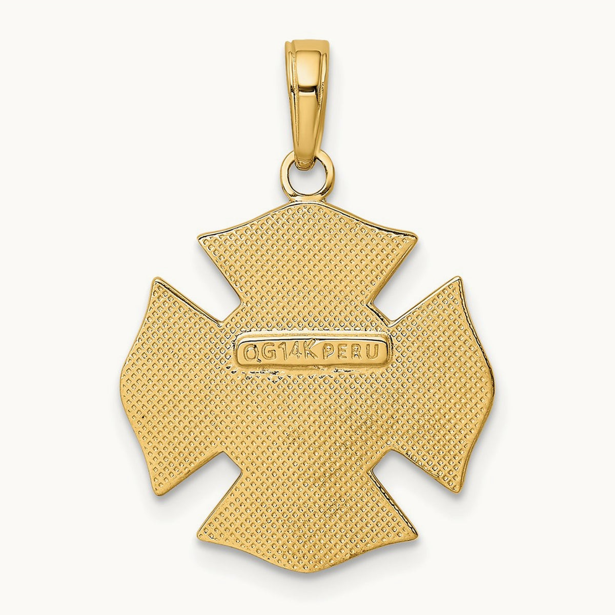 Fire Department FD Badge Pendant, 14K