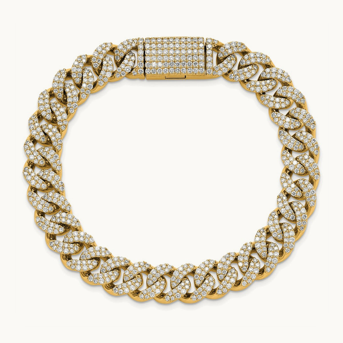 4mm Pavé Cuban Link Bracelet, 6.25 ct tw Lab-Grown Diamond
