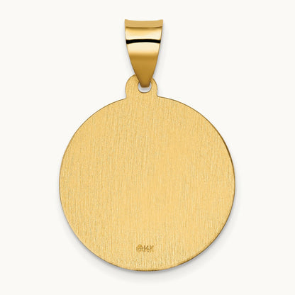 Polished / Satin Hollow Spanish St. Jude Thaddeus Medal, 14K