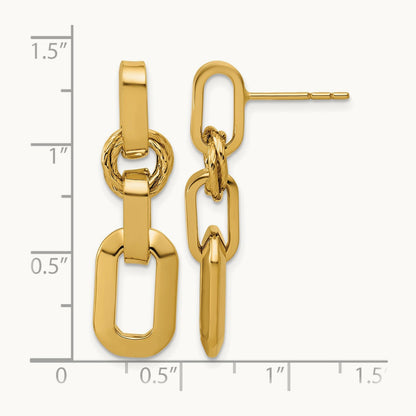 Polished Fancy Link Dangle Post Earrings — Leslie's — photo set