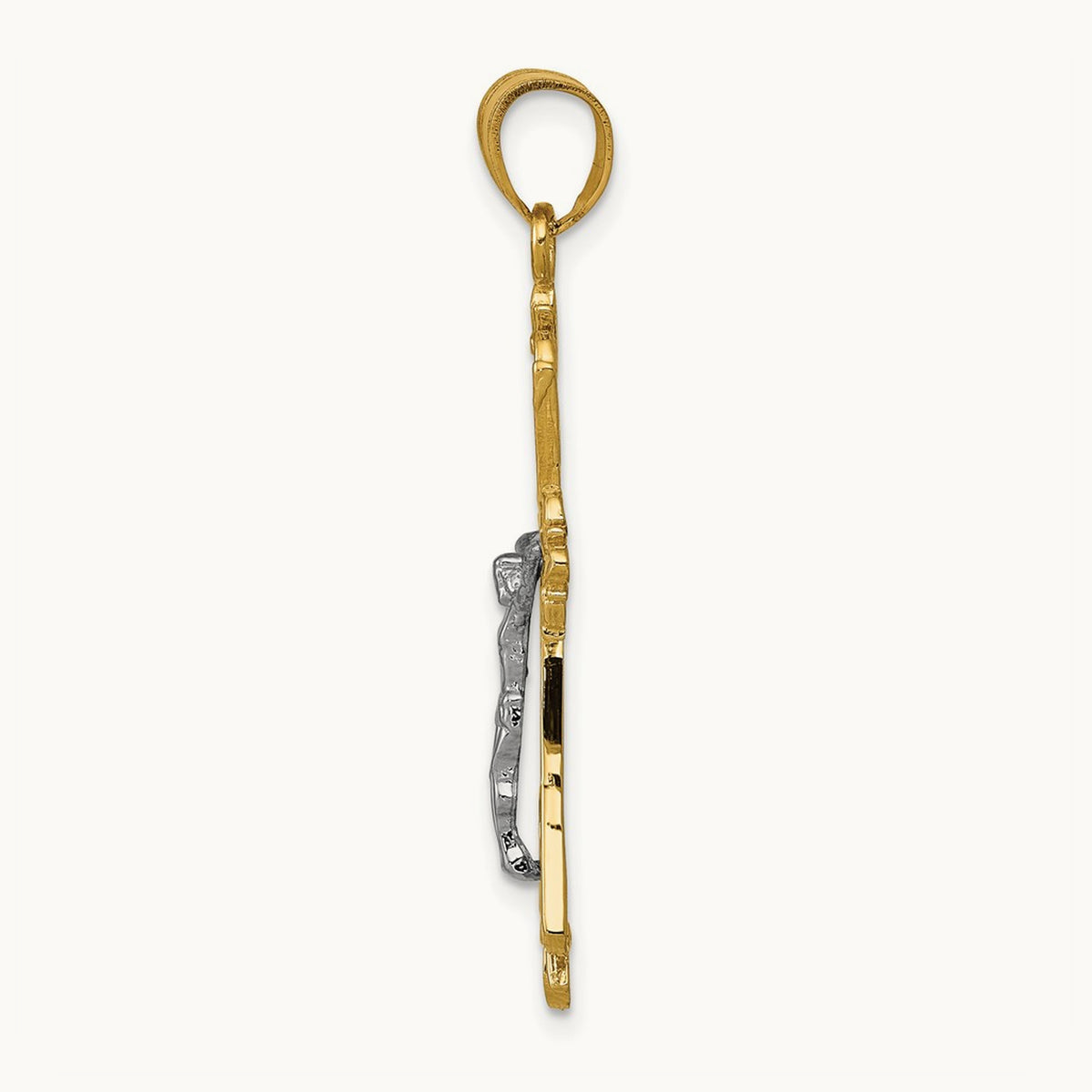 Crucifix Pendant, 14K Two-tone
