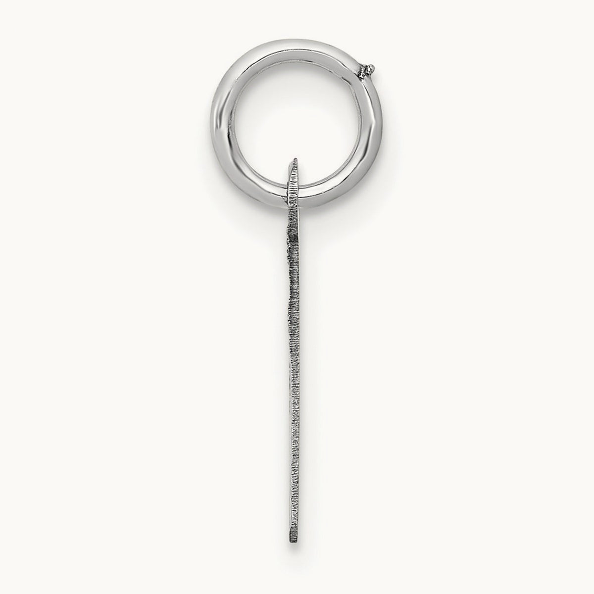 Small Slanted Block Initial Charm — 14K White Gold, L