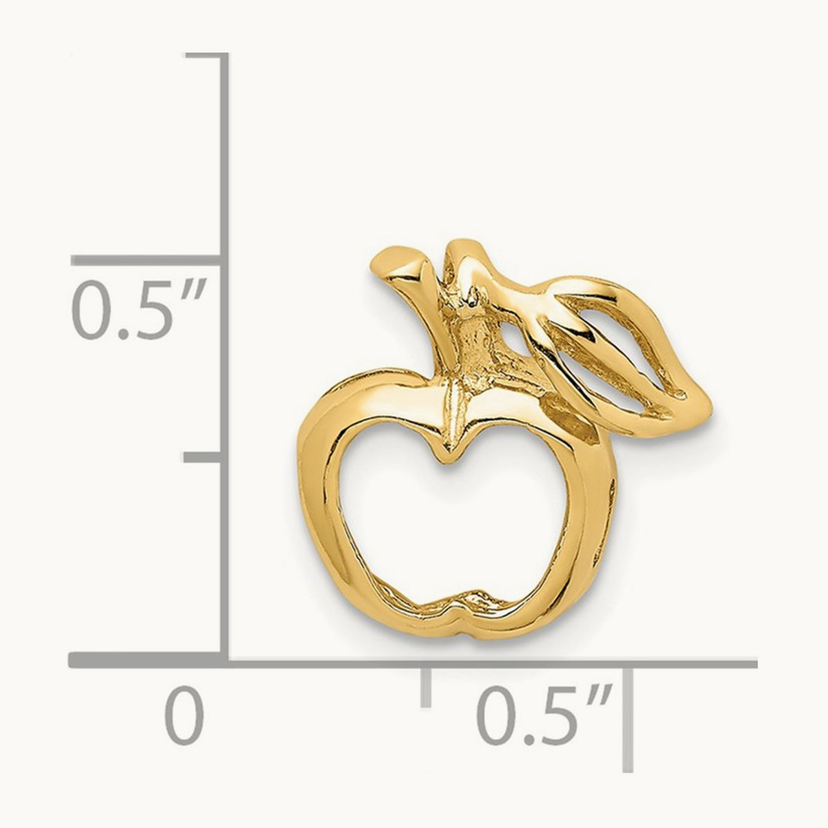 Polished Cut-out Apple Chain Slide, 14K