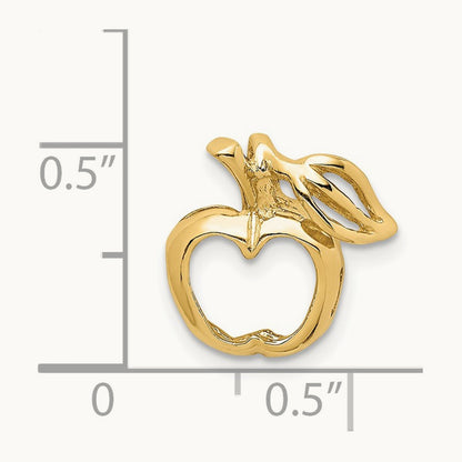 Polished Cut-out Apple Chain Slide, 14K