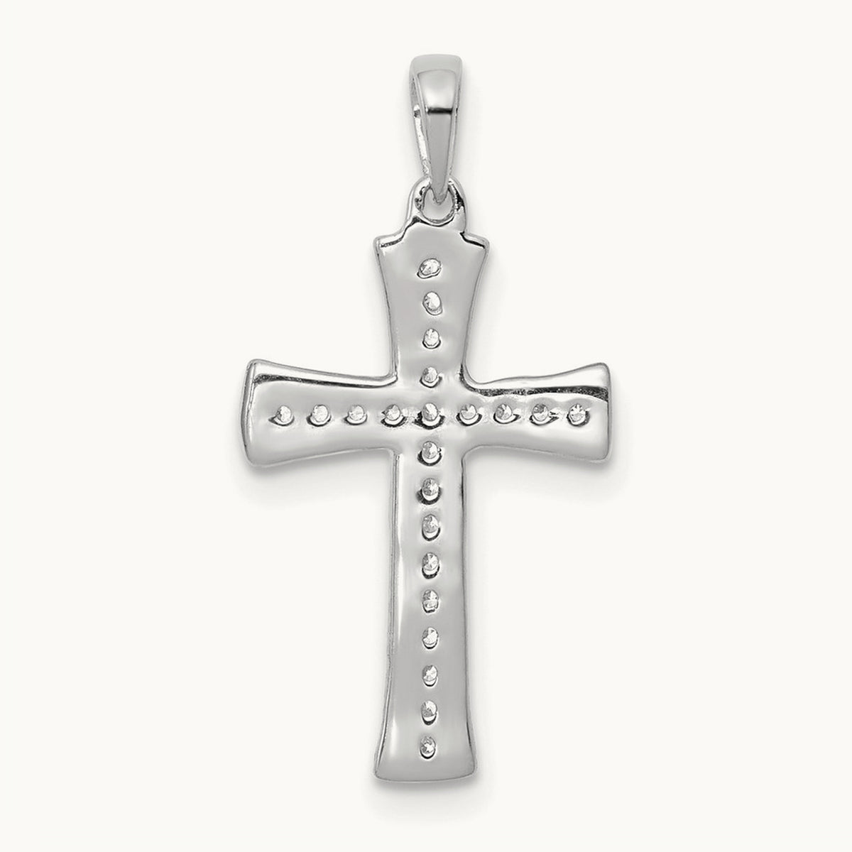 1/10ct. Diamond Cross Pendant — 14K White Gold, 22.5mm, 0.11 ct