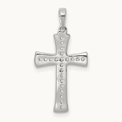 1/10ct. Diamond Cross Pendant — 14K White Gold, 22.5mm, 0.11 ct