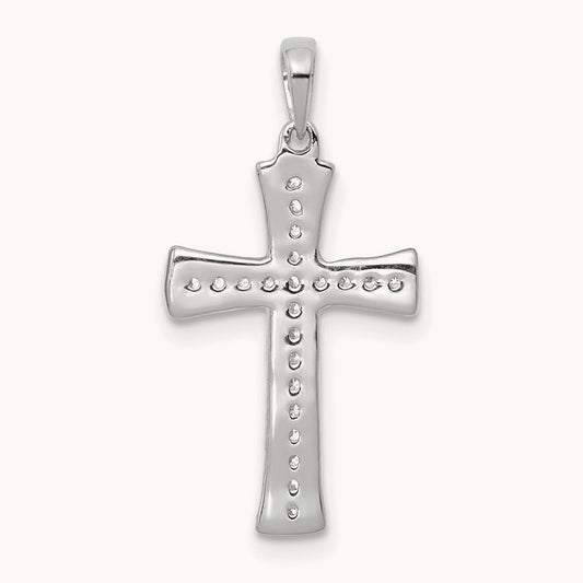 1/10ct. Diamond Cross Pendant — 14K White Gold, 22.5mm, 0.11 ct